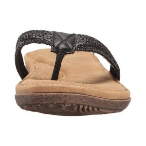 Volatile Black New Avalonie Flat Flip Flop Sandals